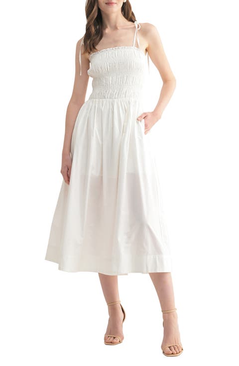 Smocked A-Line Dress