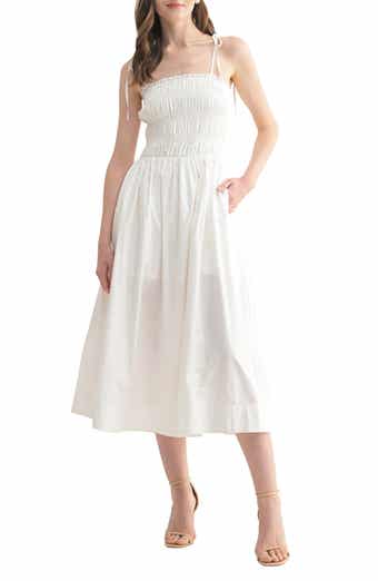 All in Favor Smocked A-Line Dress