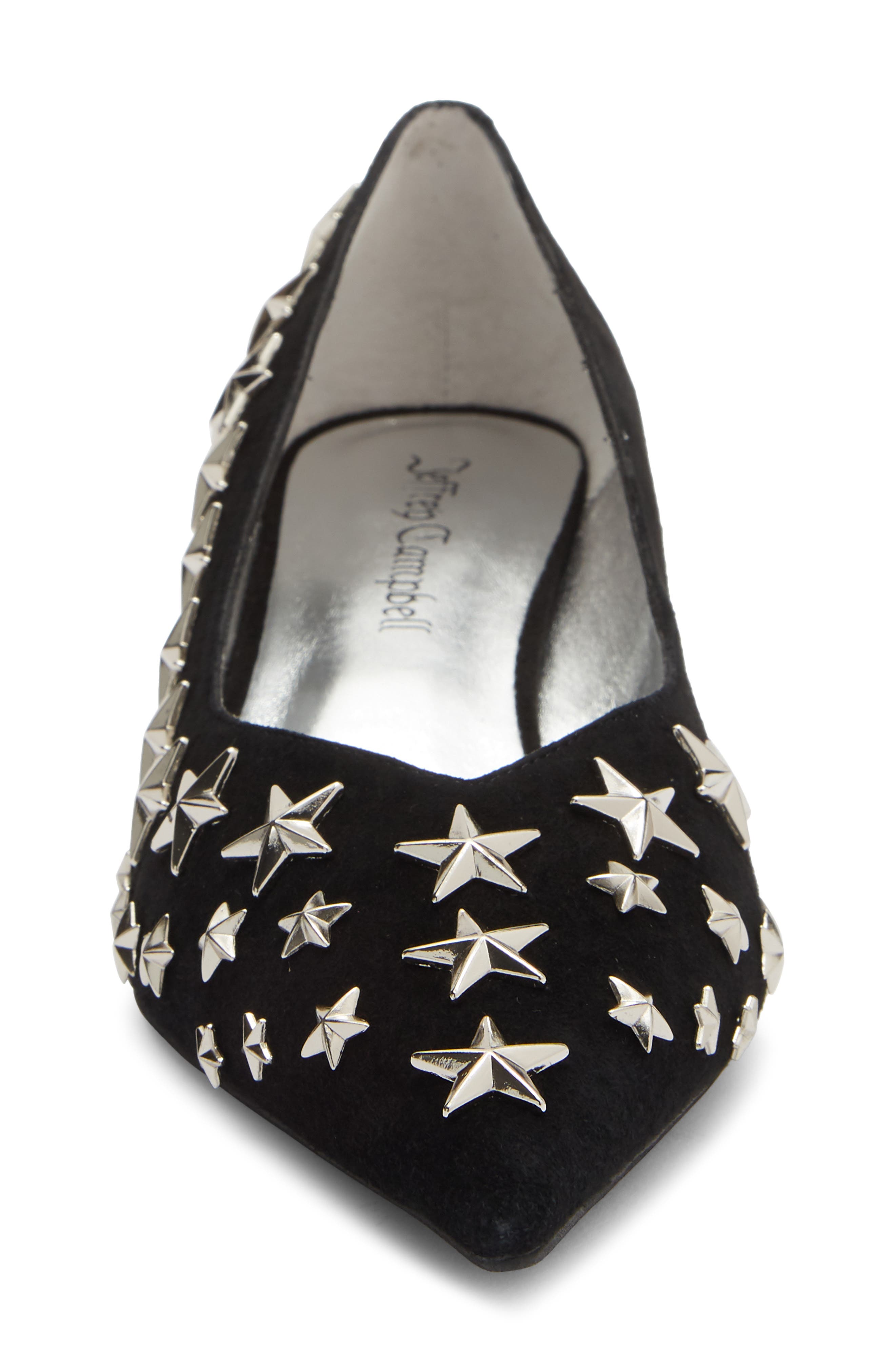 Starpower Studded Pump, Alternate, color, BLACK SUEDE SILVER
