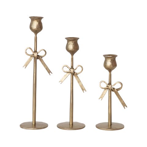 3-Piece Bow Shaped Taper Candle Holders