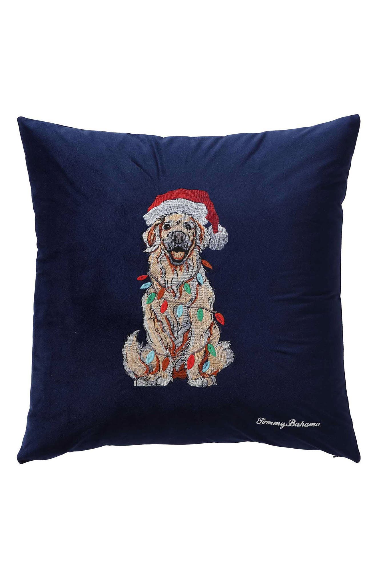 Tommy Bahama Holiday Retriever Square Throw Pillow