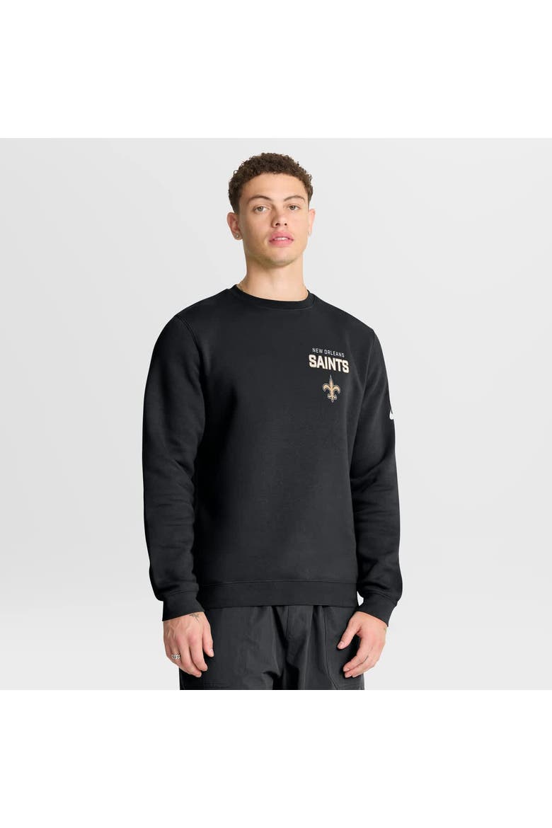 Men's Nike Black New Orleans Saints Primetime Club Fleece Pullover Sweatshirt, Main, color, Black