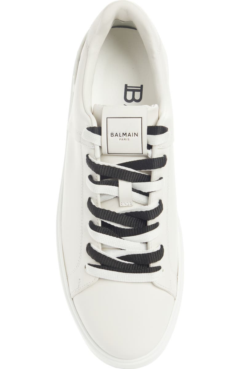 Balmain B Court Logo Print Calfskin Low Top Sneaker, Alternate, color,