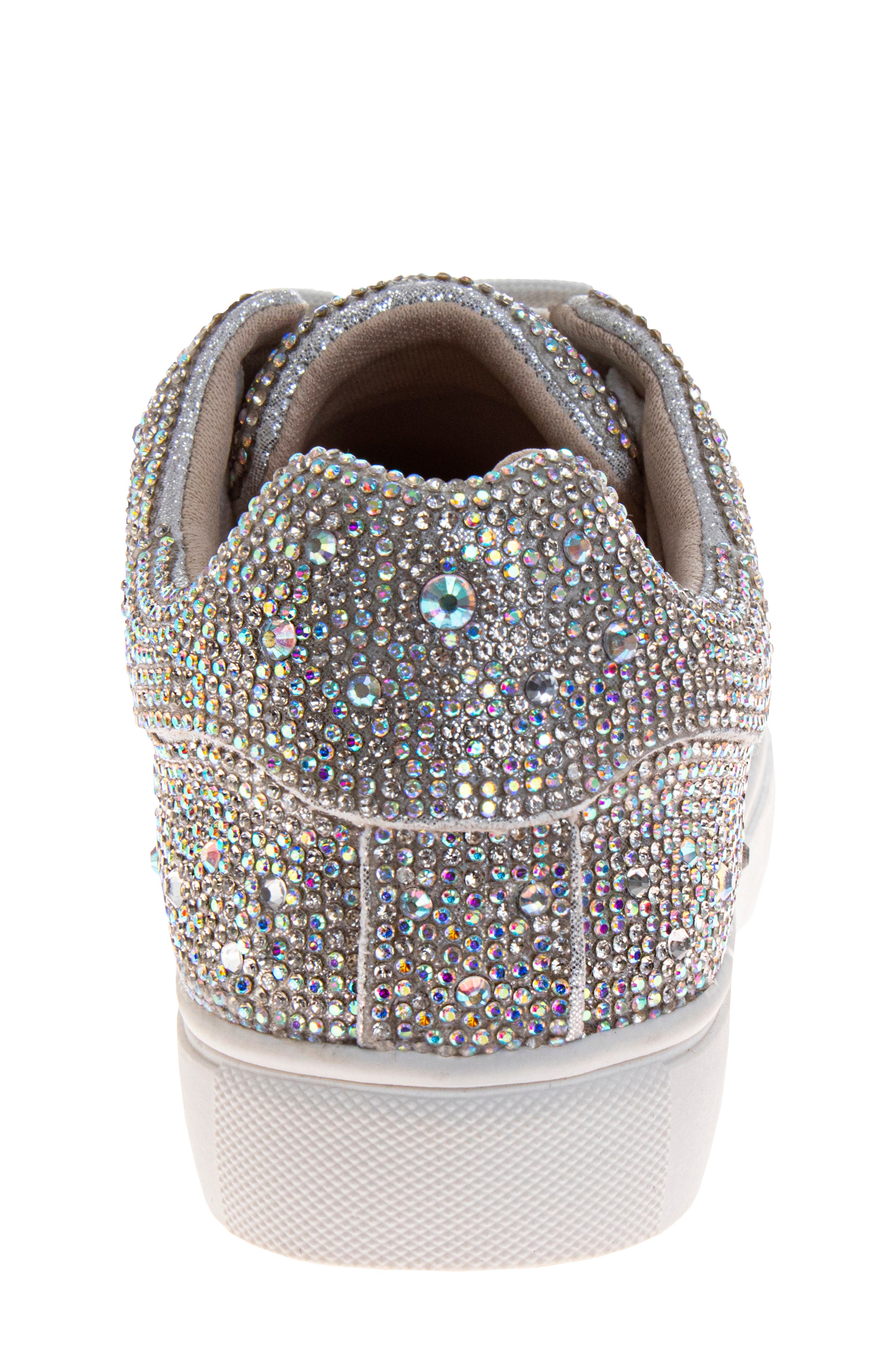 Kids' Glitzy Sneaker, Alternate, color, SILVER