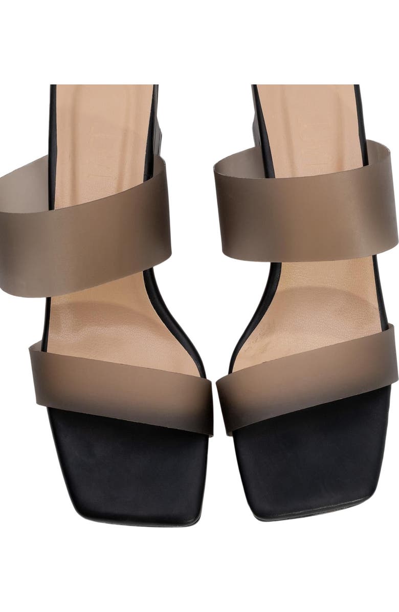 Prologue Shoes Elara Transparent Strap Sandal, Alternate, color, Black Faux Leather