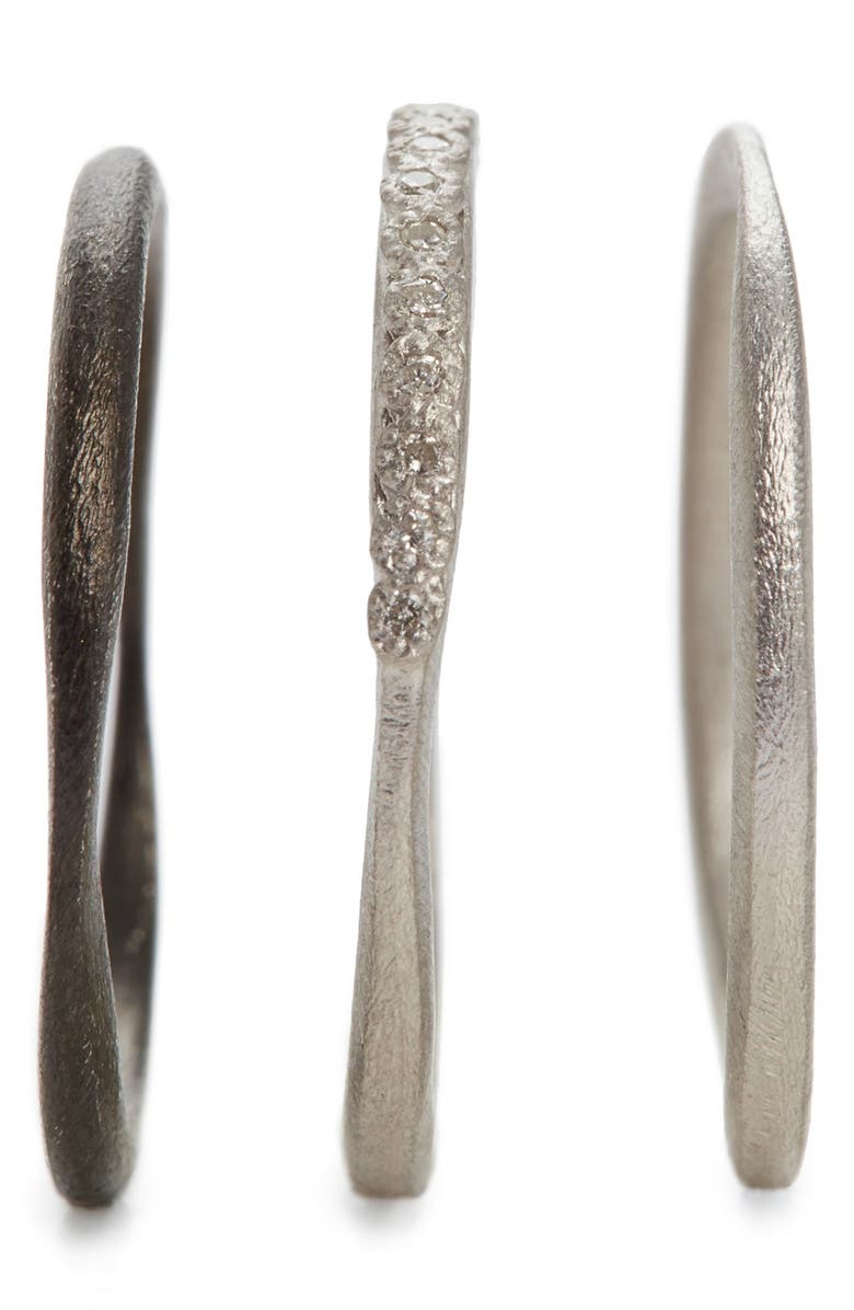 Armenta New World Set of Three Stacking Rings, Alternate, color, Silver
