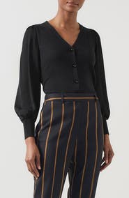 LK Bennett Lucian Mixed Media Cardigan