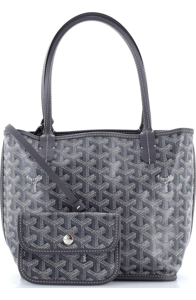 Pre-Owned Goyard Anjou Reversible Tote Coated Canvas Mini, Alternate, color, Gray