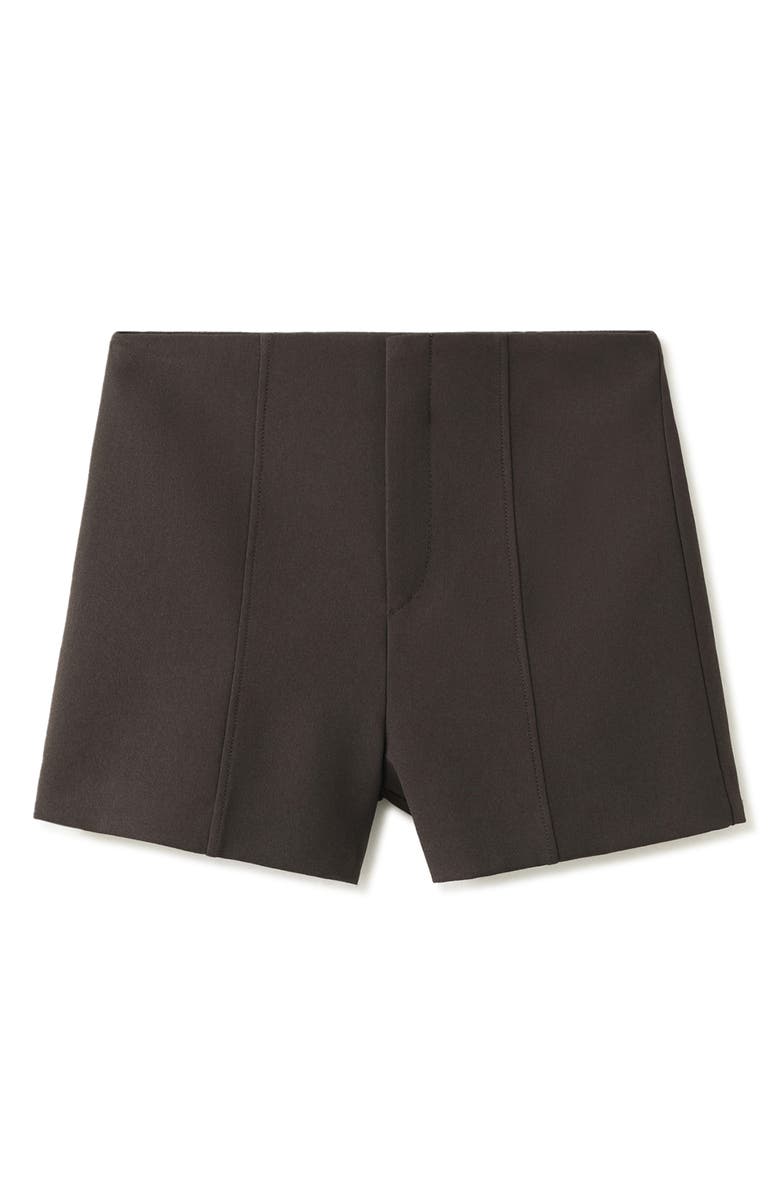 MANGO Front Seam Shorts, Alternate, color, Chocolate