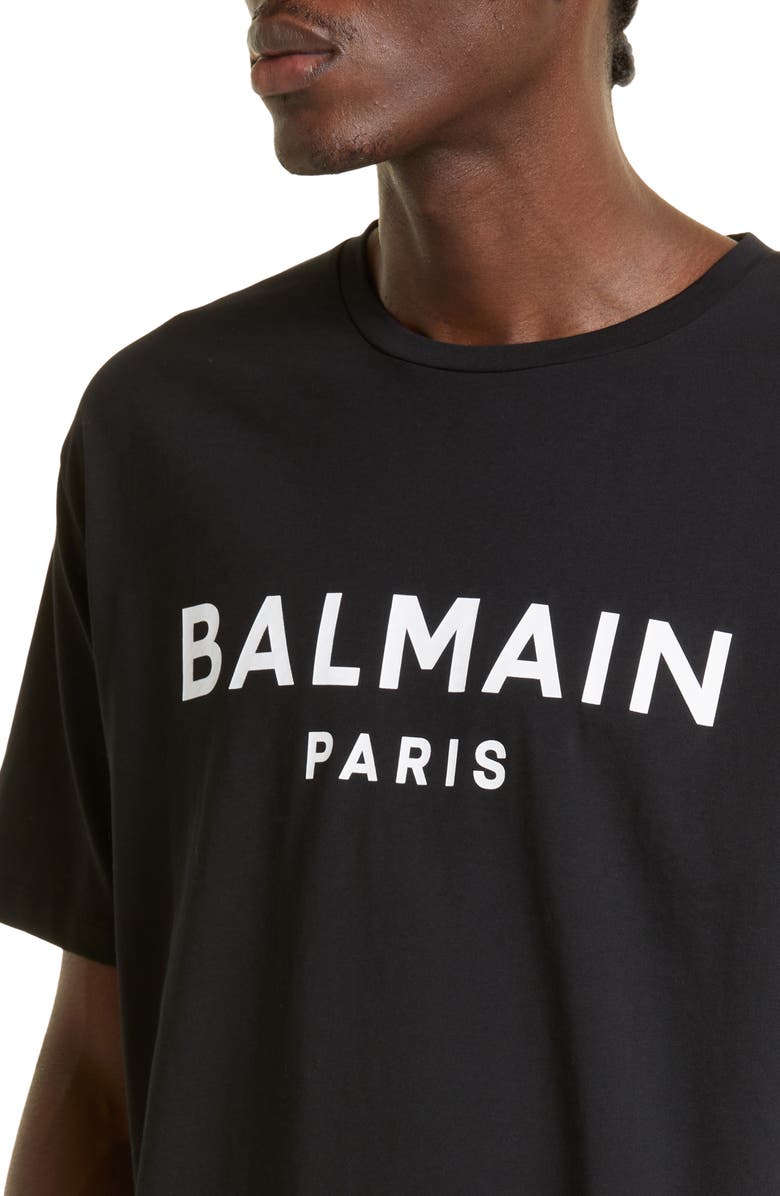 Balmain Logo Cotton Graphic Tee, Alternate, color, 