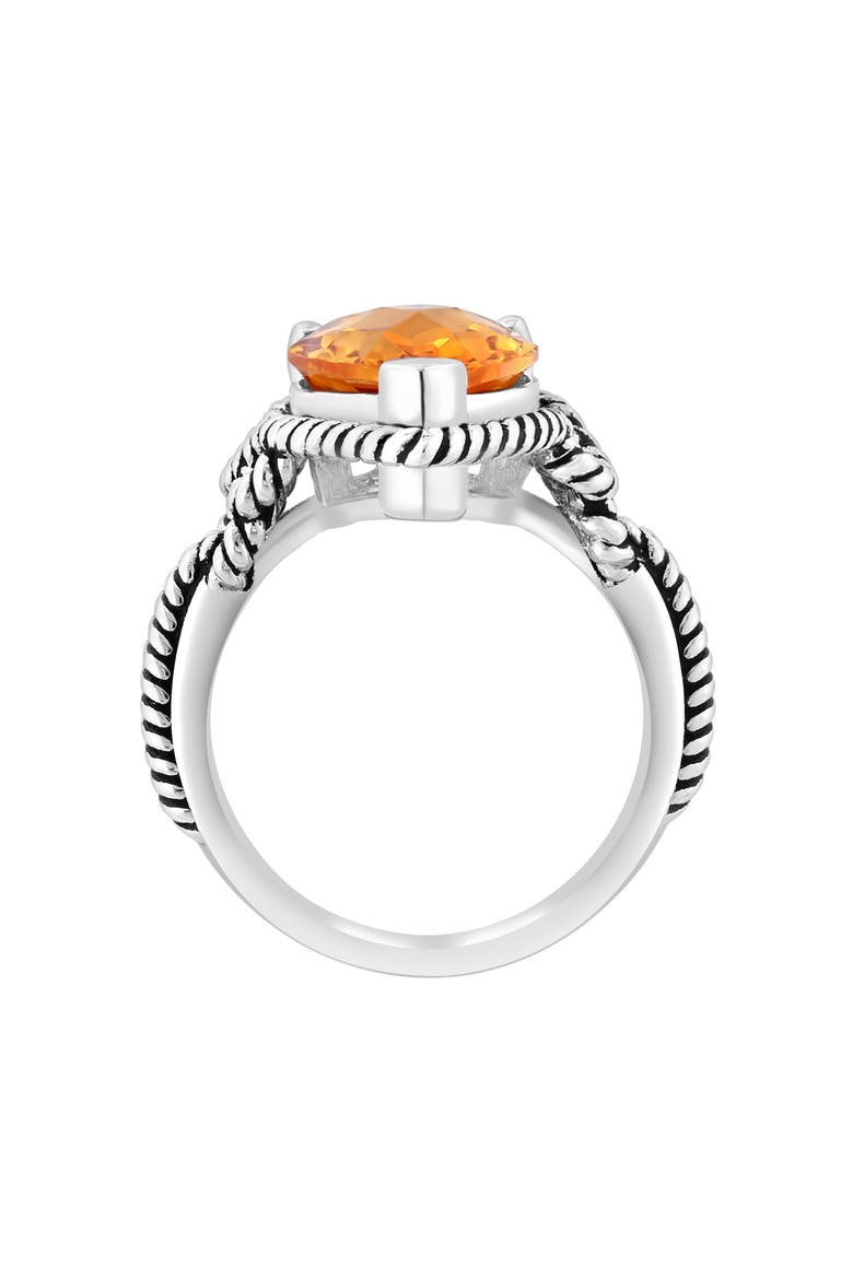 Sterling Silver & 18K Yellow Gold Citrine Ring, Alternate, color, ORANGE