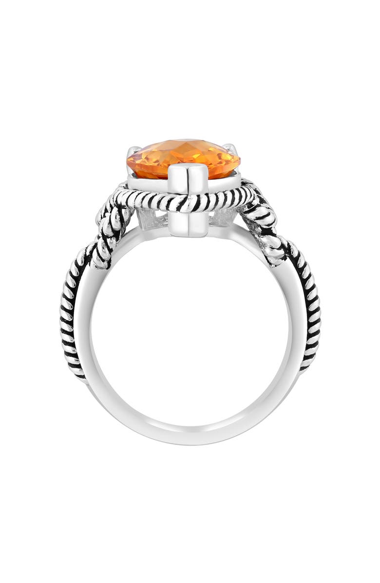 EFFY Sterling Silver & 18K Yellow Gold Citrine Ring, Alternate, color, Orange