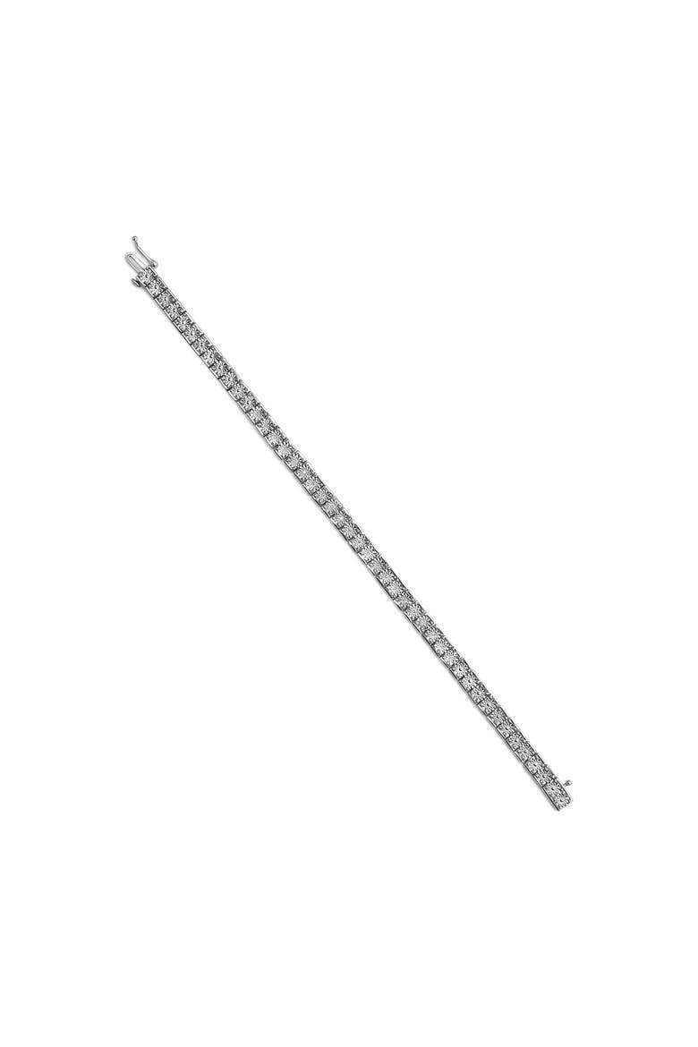 Silver 1/10 Cttw Diamond 7.25" Link Bracelet, Alternate, color, White