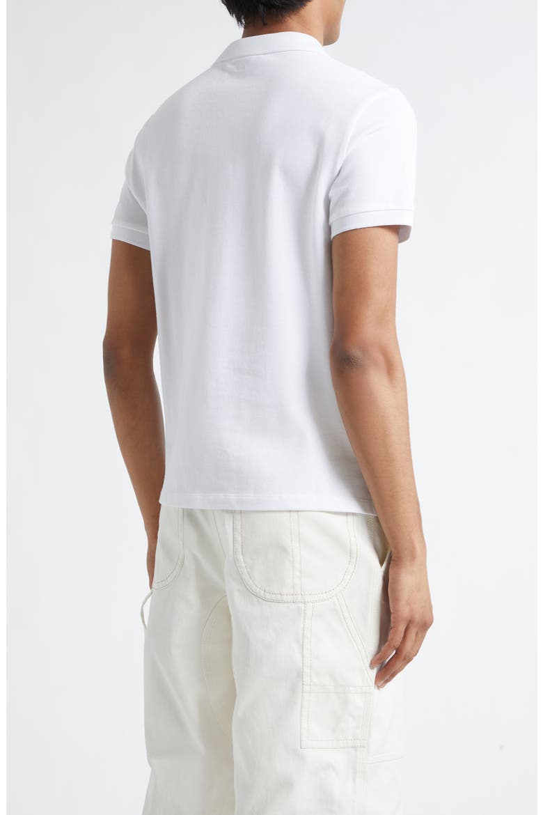 Ami de Coeur Embroidered Cotton Piqué Polo, Alternate, color, BLANC