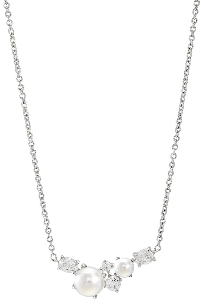 Nadri Emilia Imitation Pearl & Cubic Zirconia Necklace, Main, color, 