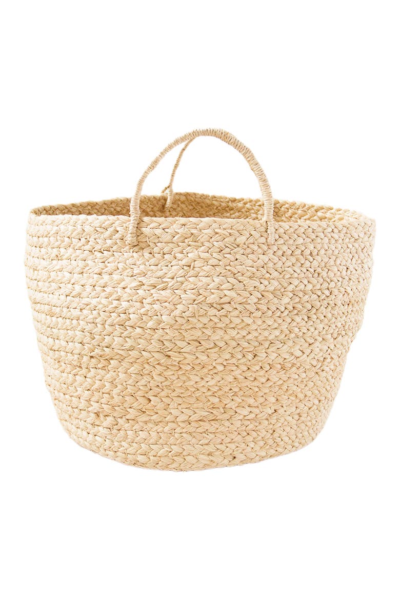 Small Braided Raffia Basket Natural, Alternate, color, Natural