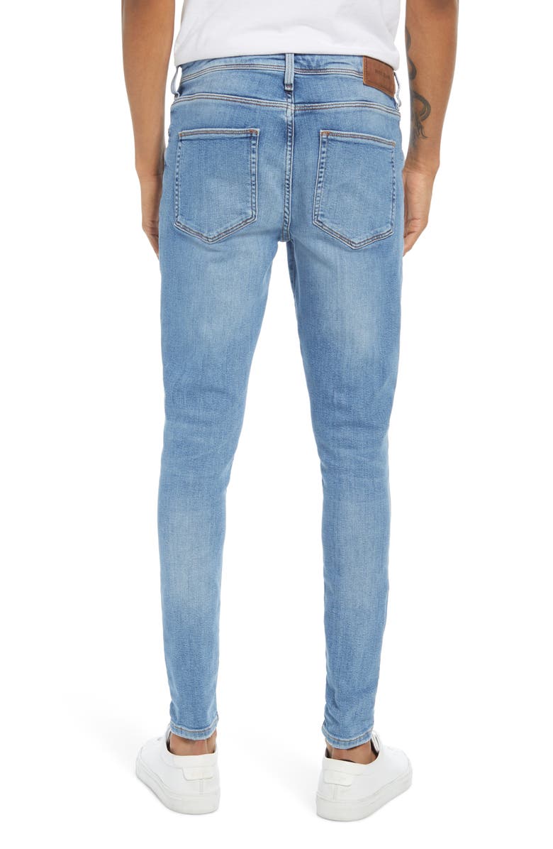 River Island Blue Ollie Ripped Spray-On Skinny Jeans, Alternate, color, 