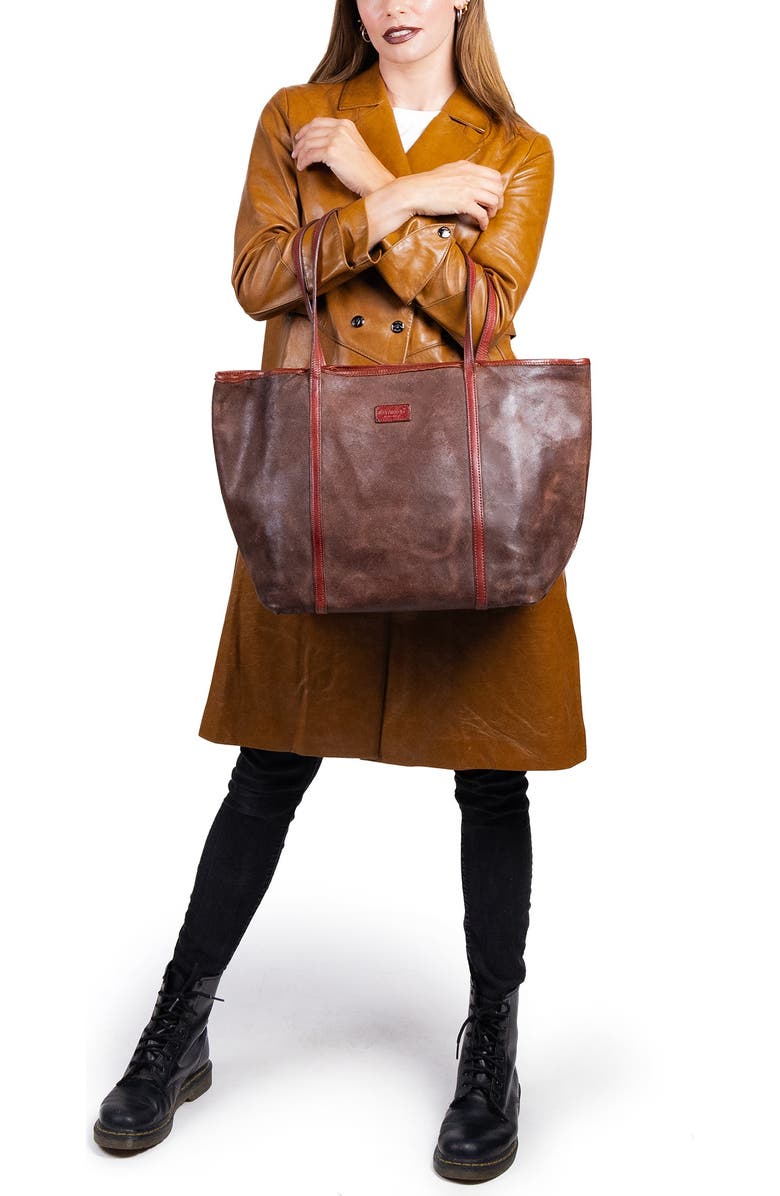 OLD TREND Alder Genuine Leather Everyday Shoulder Tote, Alternate, color, Brown