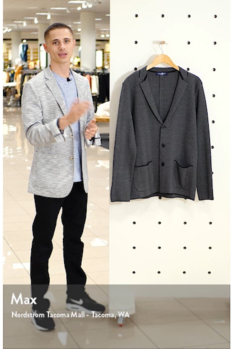 Herringbone Wool Blend Knit Blazer video