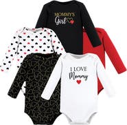 Hudson Baby Essential Long-sleeve Cotton Bodysuit Set (5-piece)