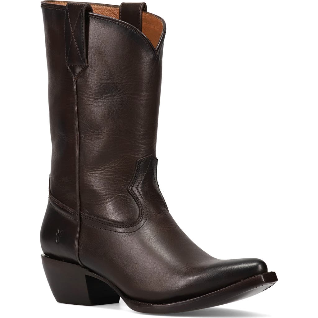 Frye Sacha Mid Pull-on Leather Boot In Brown