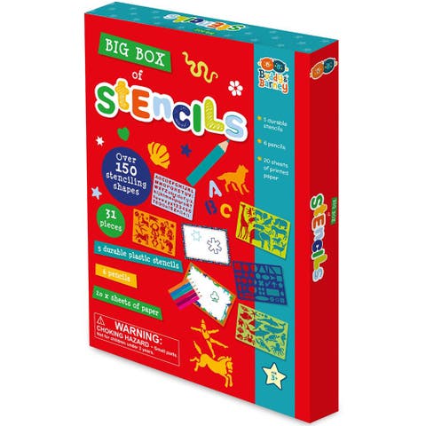 Big Box Of Stencils, 31 Piece Coloring Art & Craft Kit, Kids 3+