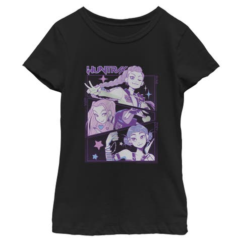 Girls' KPop Demon Hunters HUNTR/X Group Comic Panels T Shirt