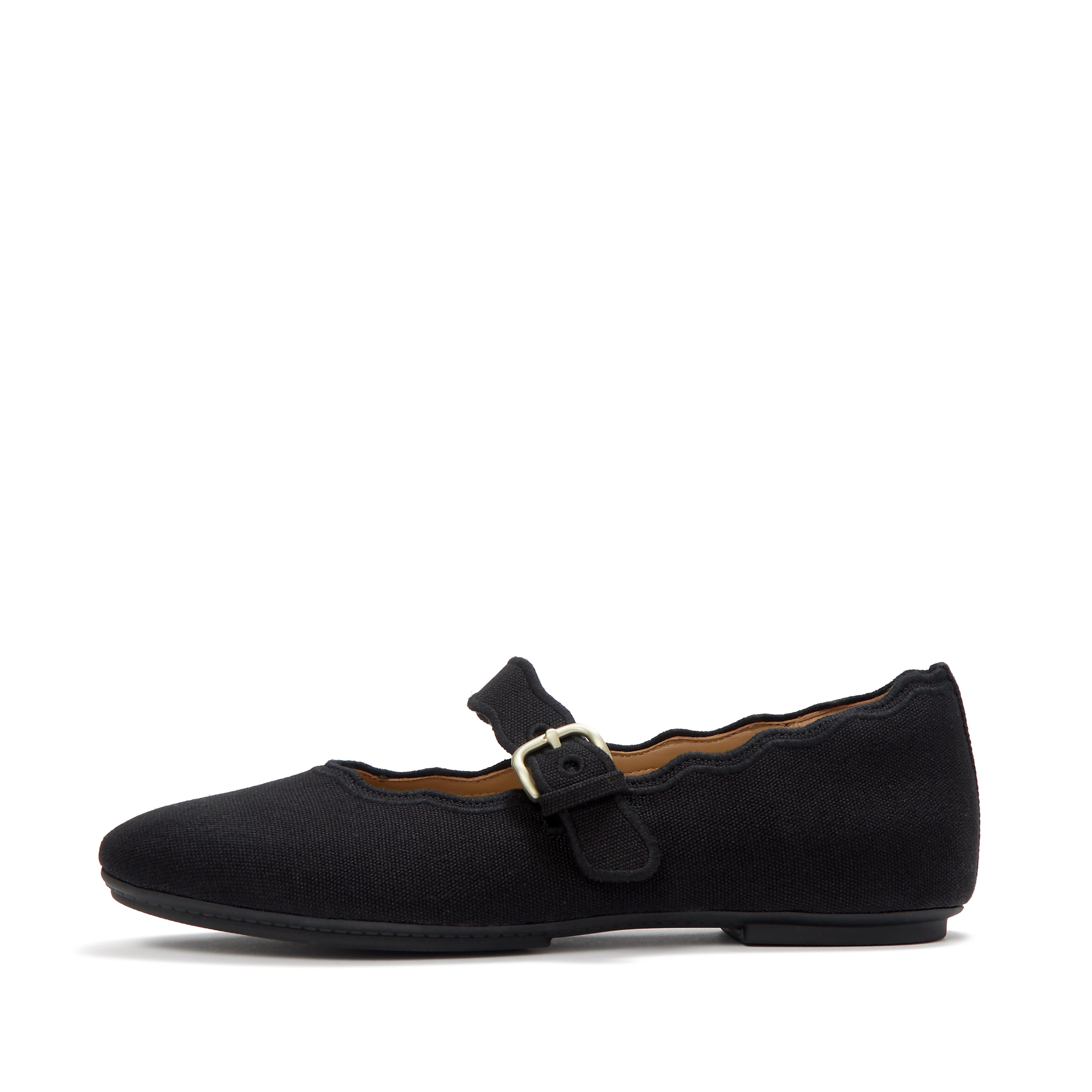 Delicato  Wave Edge Canvas Mary Janes, Alternate, color, Black