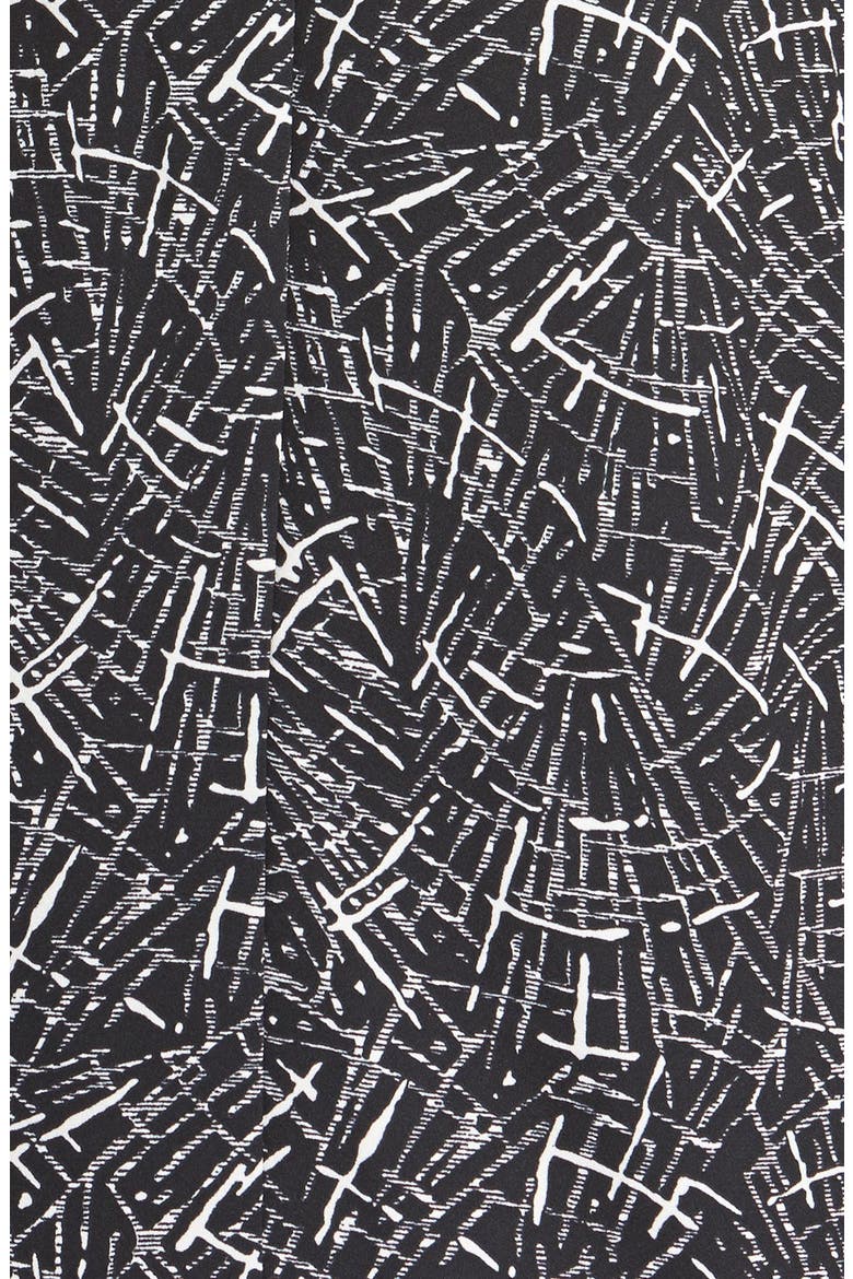 Crepe Print Shift Dress, Alternate, color, BLACK AND WHITE PRINT