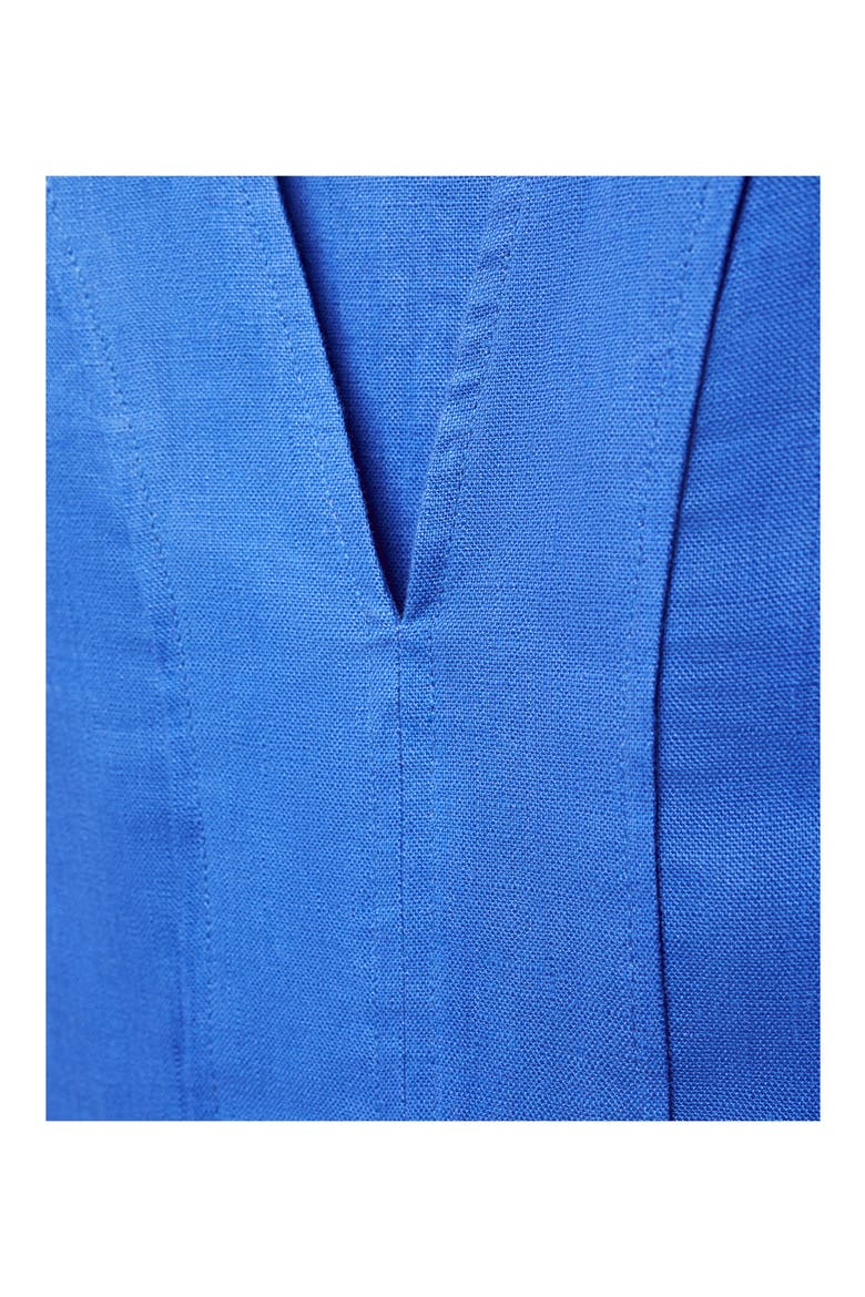 Short Sleeve Linen Shirtdress, Alternate, color, BLUE