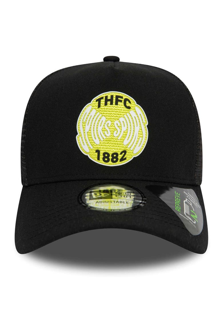 Men's New Era Black Tottenham Hotspur Repreve E-Frame Adjustable Trucker Hat, Alternate, color, Black