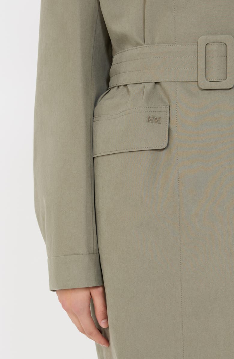 MM by Max Mara Bambola Cotton Blend Raincoat, Alternate, color, Horn Grey Green