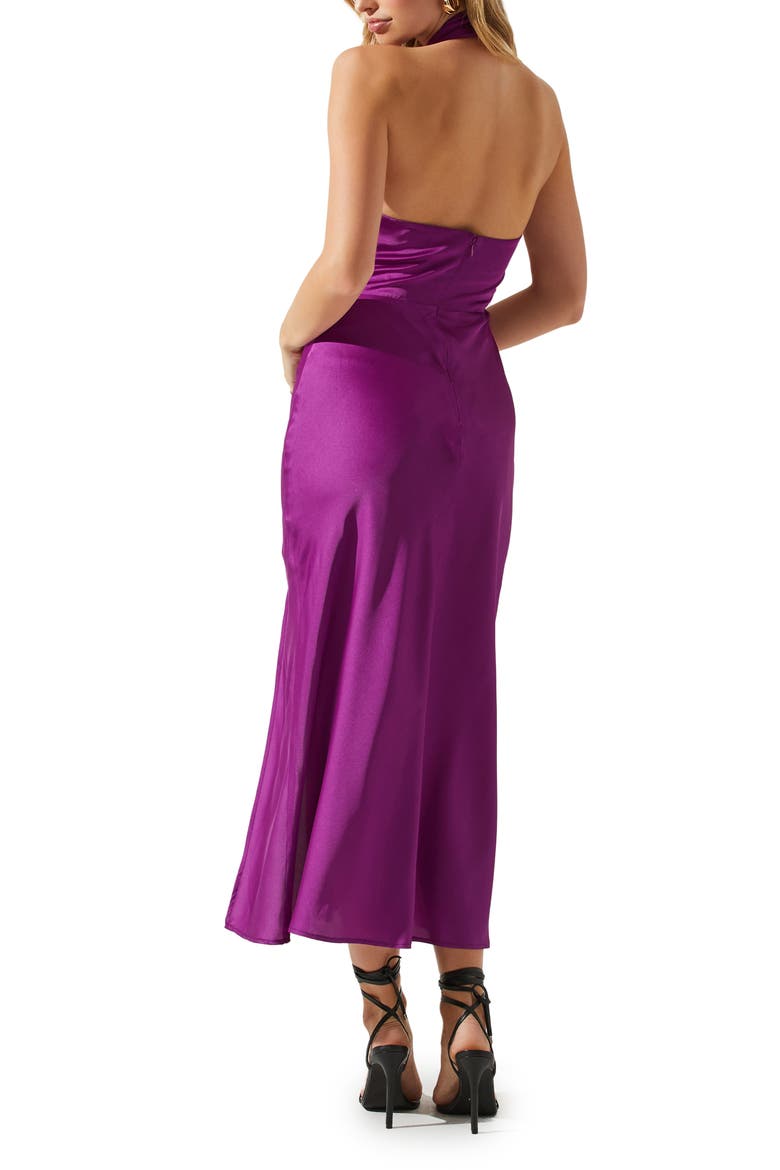 marissa dress in green astr the label Crossover Halter Neck Keyhole Satin (Women) READY-TO-WEAR