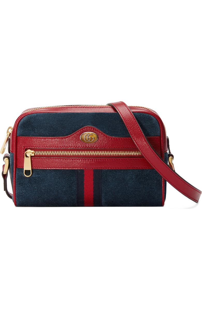 Gucci Small Ophidia Suede & Leather Crossbody Bag, Main, color,