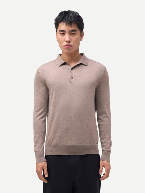 Men Classic Polo Shirt with Long Sleeve