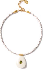 Chan Luu Braided Leather Pendant Necklace