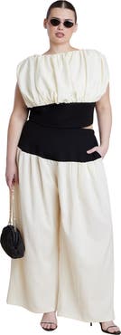 ELOQUII Colorblocked Wide Leg Pant