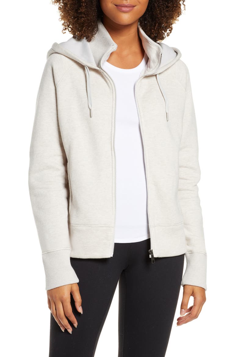 Nola Full Zip Hooded Sweatshirt, Main, color, OATMEAL SOFT HEATHER