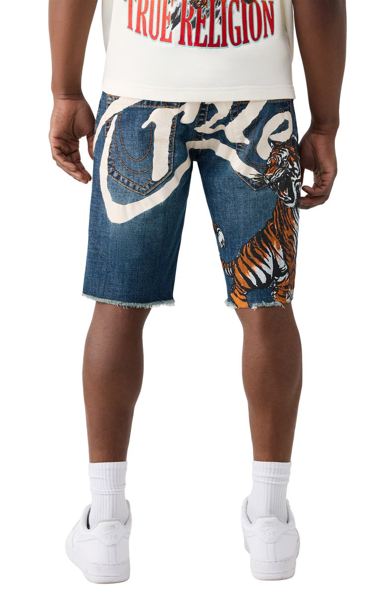 True Religion Ricky Big T Raw Hem Denim Shorts, Alternate, color, 