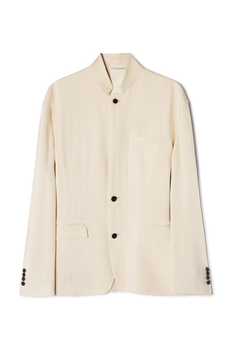 Viscose Jacket With Stand-Up Collar, Alternate, color, Milk