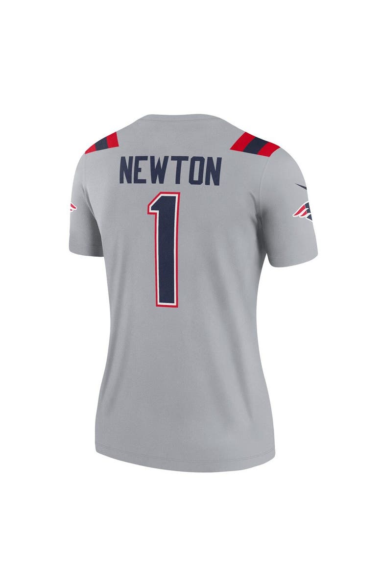 Nike Women's Nike Cam Newton Gray New England Patriots Inverted Legend Jersey, Alternate, color, Gray
