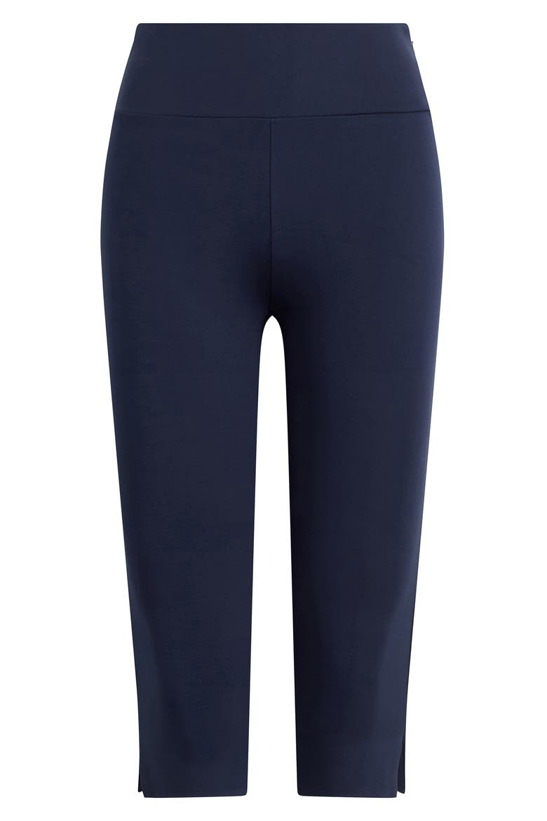 The Carrie Pedal Pusher Slit Hem Capri Pants, Alternate, color, NAVY