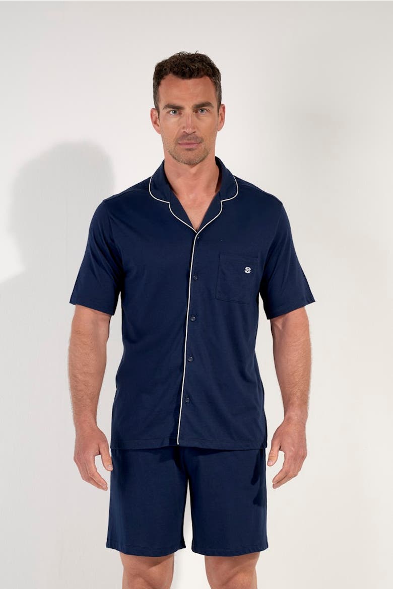 Rafael Short Pajama Set, Alternate, color, Navy