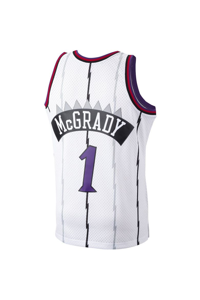 Men's Mitchell & Ness Tracy McGrady White Toronto Raptors 1998-99 Hardwood Classics Swingman Player Jersey, Alternate, color, White