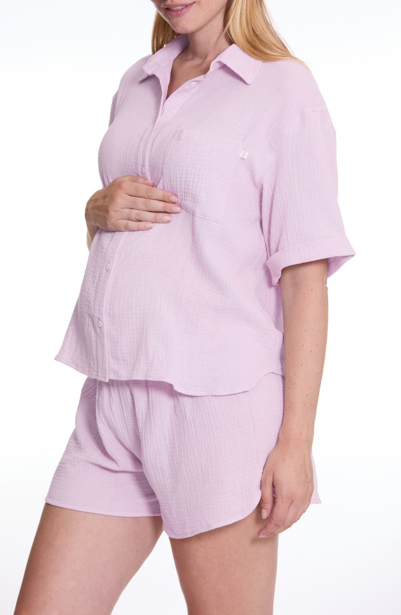Cache Coeur Maternity Pajama Set Ice Cream, Main, color, Lilac