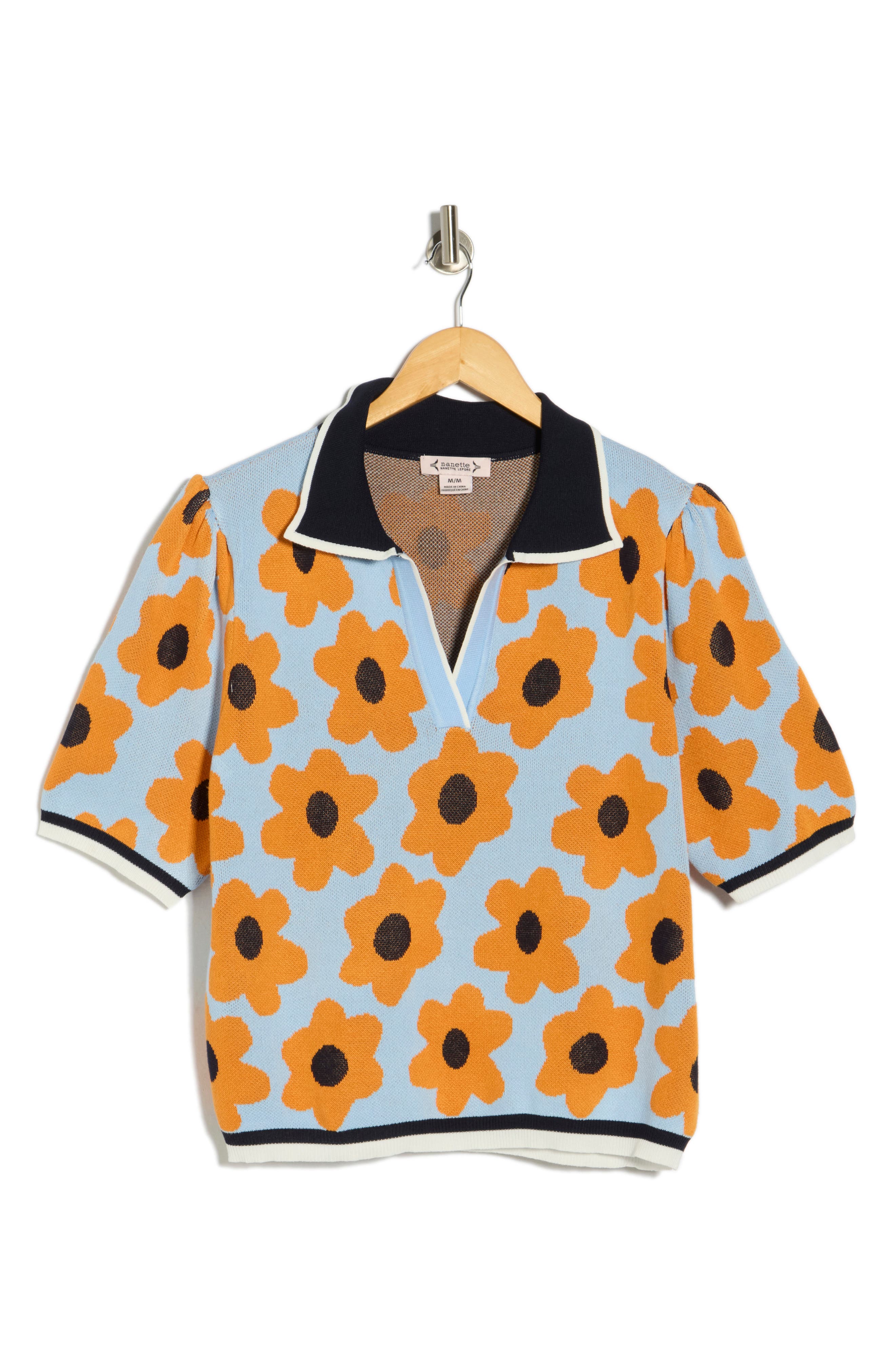 Nanette Lepore Flower Polo Sweater