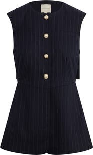 Favorite Daughter The Clocking In Pinstripe Button-Up Blouse