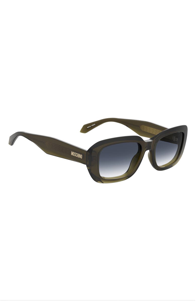 Moschino 54mm Gradient Rectangular Sunglasses, Alternate, color, Olive/ Dark Blue