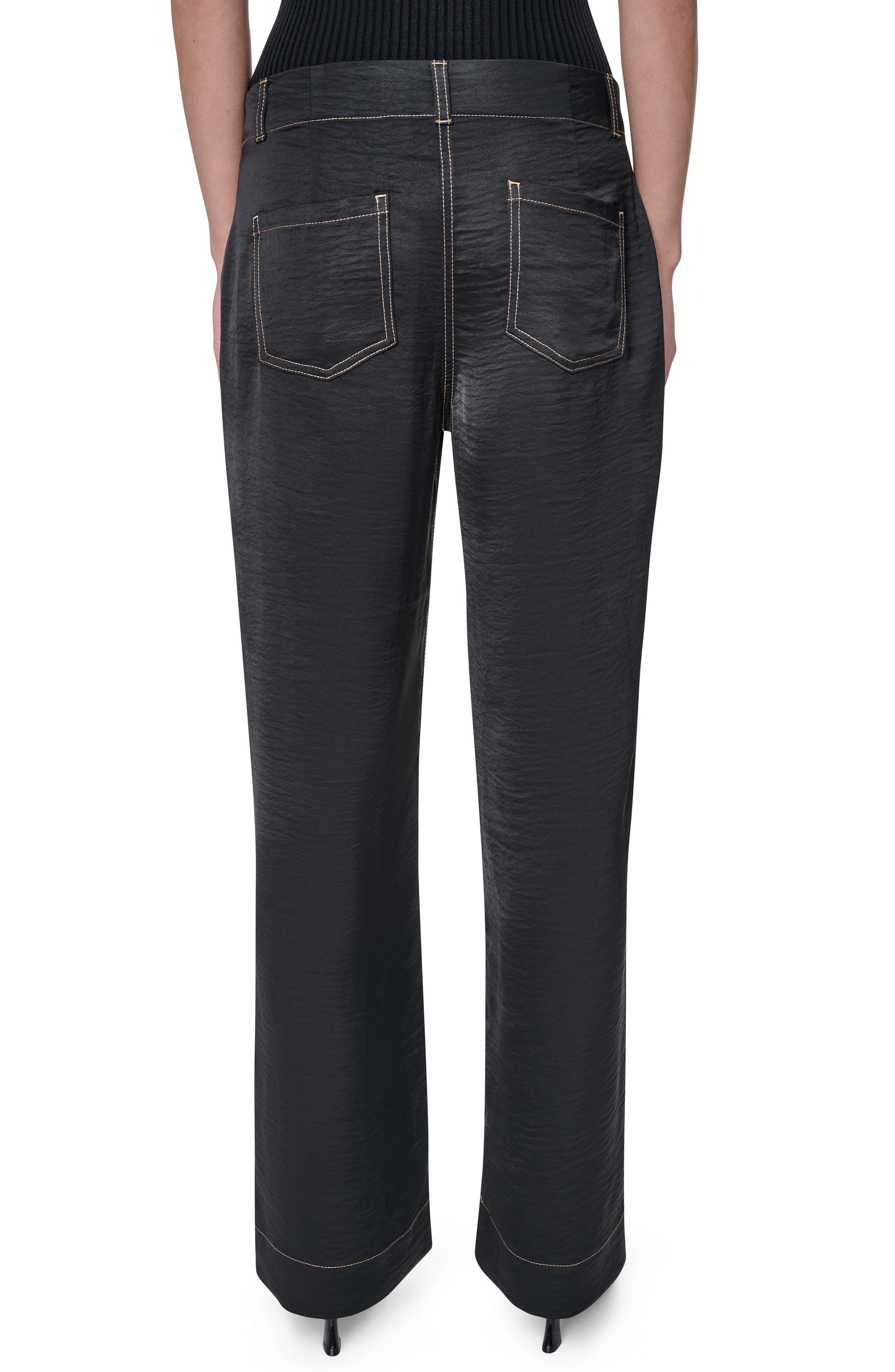 Contrast Stitch Straight Leg Pants - image 2