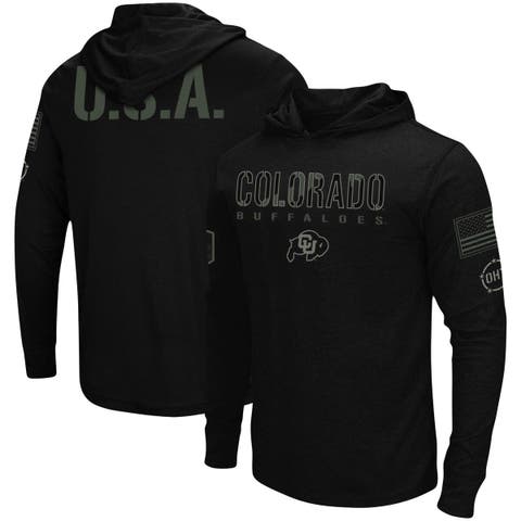 Men's Colosseum Black Colorado Buffaloes OHT Military Appreciation Hoodie Long Sleeve T-Shirt